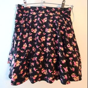 Forever 21 Floral Skater Skirt